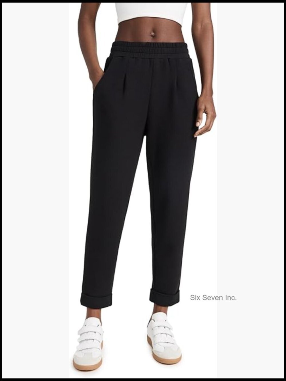 The Rolled Cuff Pants 25 - Slim Tapered Fit with Cuffed Hem, Mid-Rise, 72%